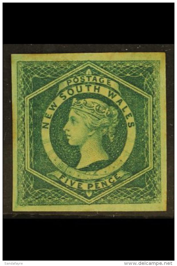 NEW SOUTH WALES 1854-59 5d Dull Green, Imperf, SG 88, Mint With A Large Part Of Original Gum And Four Good To... - Otros & Sin Clasificación