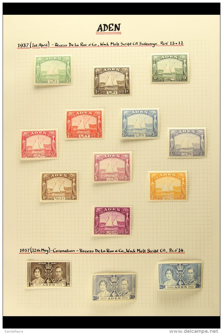 1937-66 SUPERB MINT COLLECTION WITH ADDITIONAL DEFINITIVE SHADES A Beautifully Written Up Collection On Pages... - Aden (1854-1963)