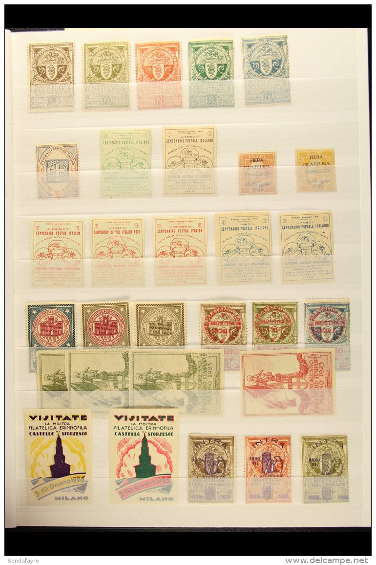 PHILATELIC EXHIBITION LABELS 1920-70. A Delightful Collection In A Stockbook Of Mint Italian Exhibition Poster... - Ohne Zuordnung