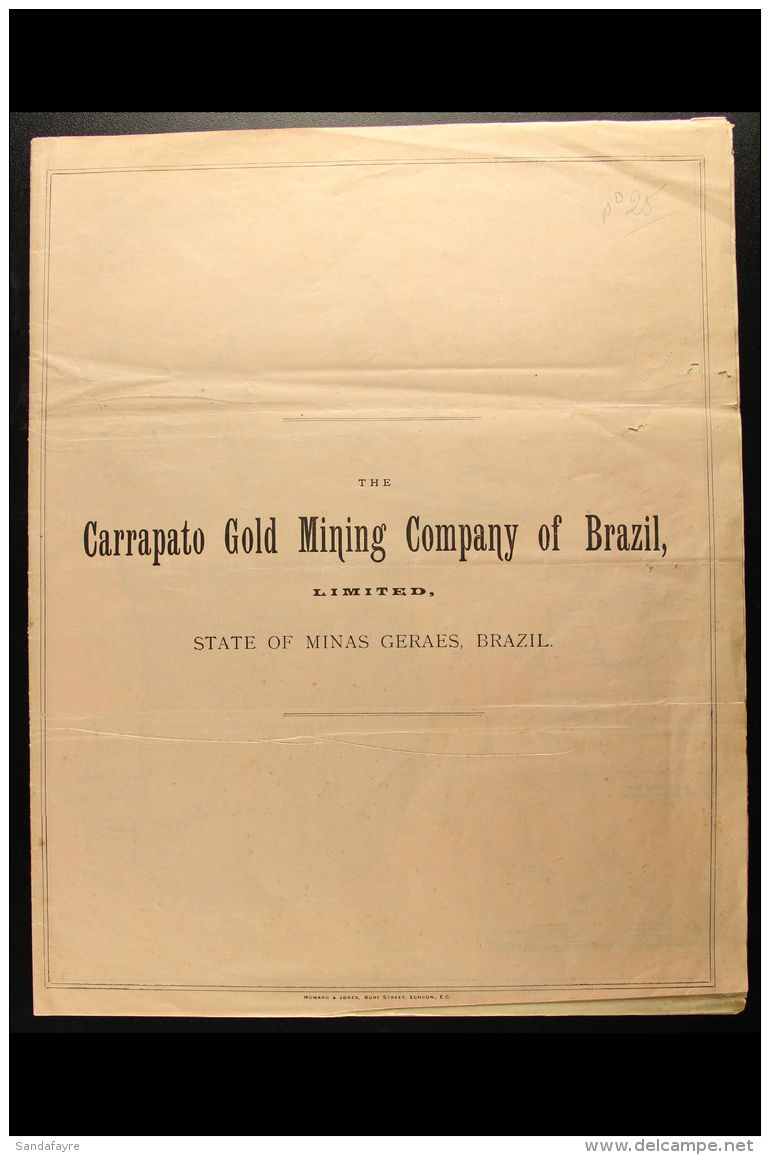 MINING - GOLD 1893 16 Page Brochure For The "Carrapato Gold Mining Company Of Brazil" In The State Of Minas... - Sin Clasificación
