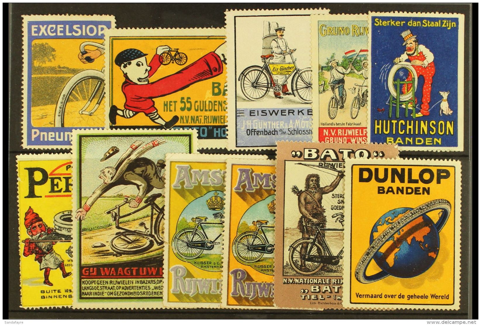 CYCLING A Charming Selection Of Advertising Labels From The Early 20th Century Featuring Cycling &amp; Tyre... - Zonder Classificatie