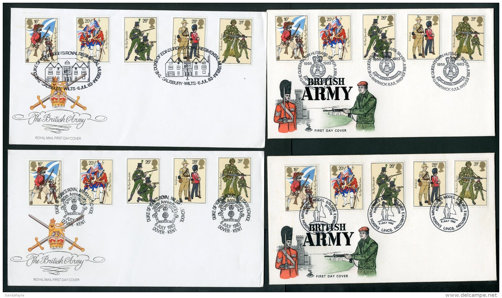 1983 British Army Set On Different Fdc's, Good Cancels, Vgc (5) For More Images, Please Visit... - Other & Unclassified