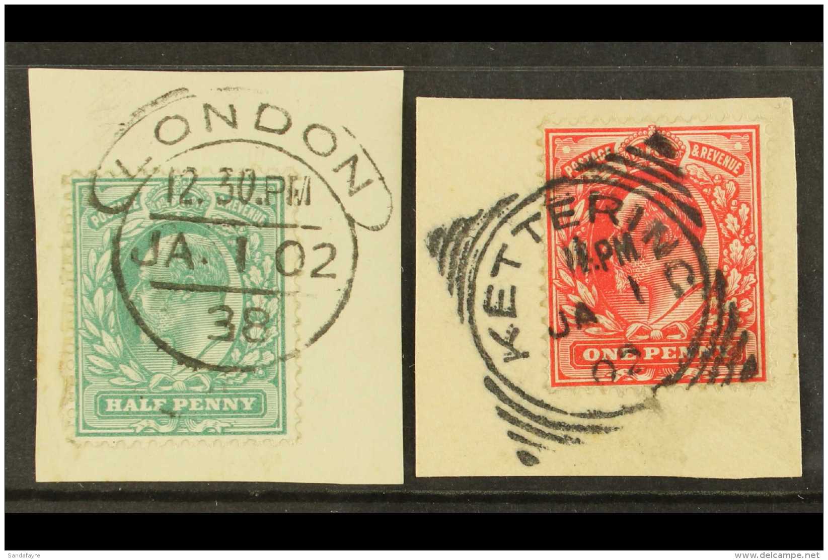 1902 &frac12;d &amp; 1d Each Tied To Piece By Neat FIRST DAY Cancel. For More Images, Please Visit... - Altri & Non Classificati