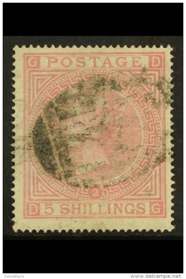 1867 5s Pale Rose Pl 2, Wmk MC, SG 127, Fine Used. Cat &pound;1500. For More Images, Please Visit... - Otros & Sin Clasificación