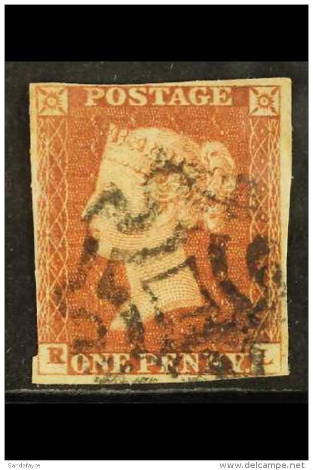 1841 1d Red-brown 'RL', SG 8, Used, 'Norwich' MX Cancel, 3 Margins For More Images, Please Visit... - Otros & Sin Clasificación