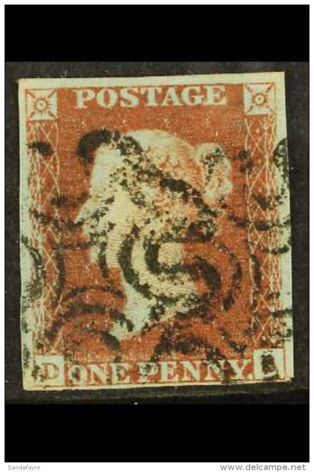 1841 1d Red From Black Plate, 'DB' Pl.9 SG.7 Used 4 Marg MX Pmks For More Images, Please Visit... - Otros & Sin Clasificación