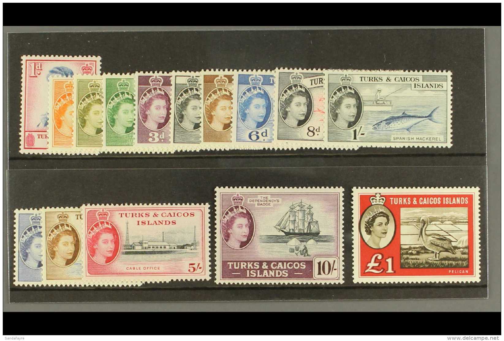 1957-60 Defins Complete Set, SG 237/50 &amp; 253, Vf NHM, Fresh (15) For More Images, Please Visit... - Turks E Caicos
