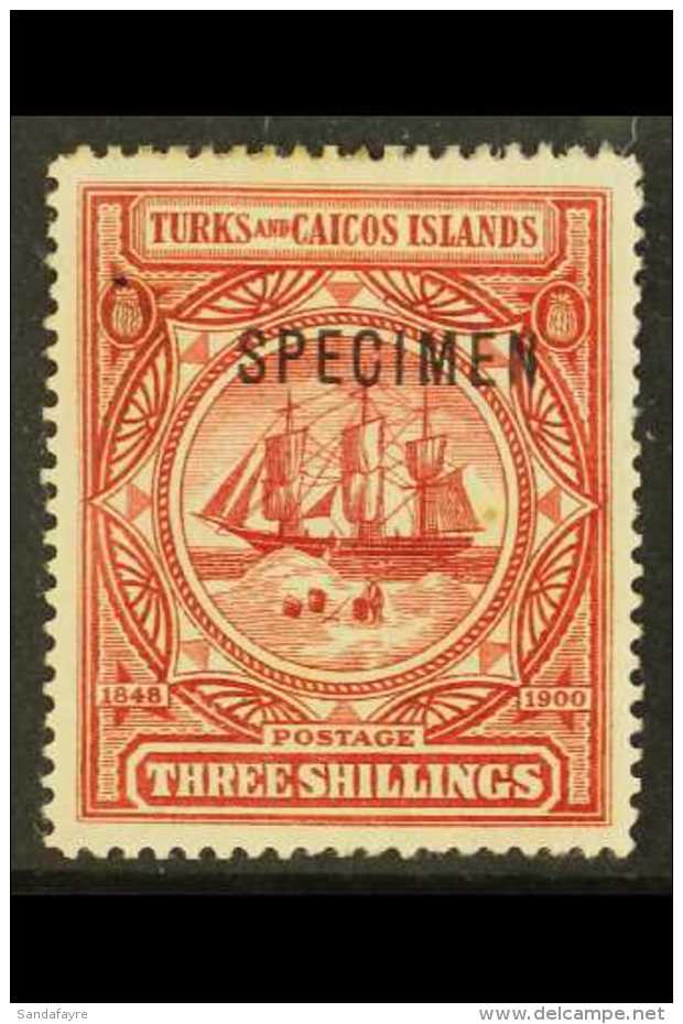 1900-04 3s Lake "SPECIMEN" Opt, SG 109s, Mint, Fresh For More Images, Please Visit... - Turks E Caicos