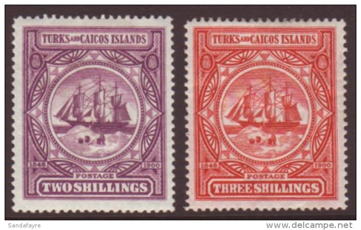 1900 2s Purple &amp; 3s Lake 'Badge', SG 108/9, VFM (2) For More Images, Please Visit... - Turks E Caicos