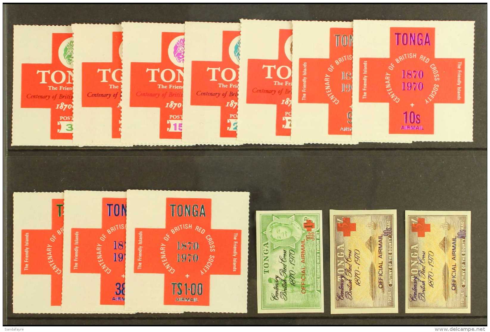 1970 Red Cross Complete Set, SG 335/44 &amp; O55/57, NHM (13) For More Images, Please Visit... - Tonga (...-1970)