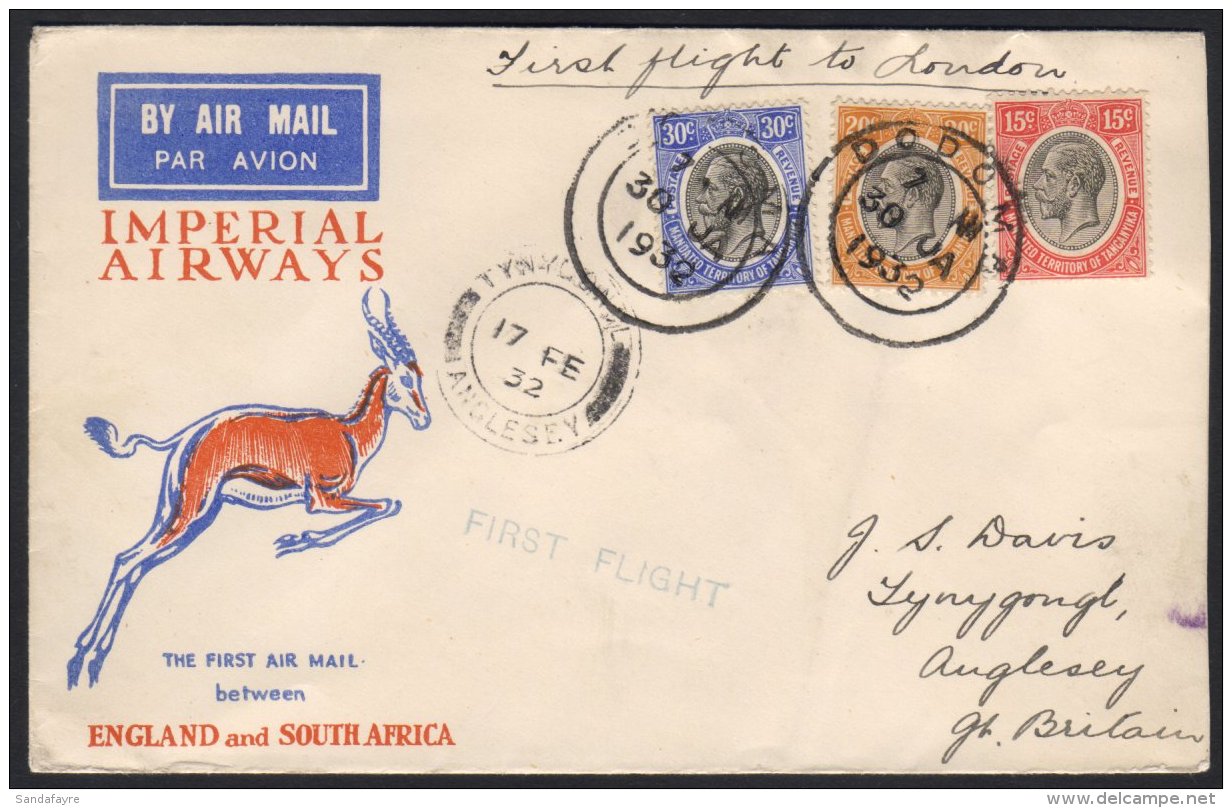 1932  Ilustr. Env From Imp Airways 1st Return Flight To London. For More Images, Please Visit... - Tanganyika (...-1932)