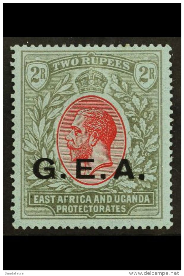 1921 2r Red &amp; Black On Blue "G.E.A." Opt, SG 66, Fine Mint For More Images, Please Visit... - Tanganyika (...-1932)