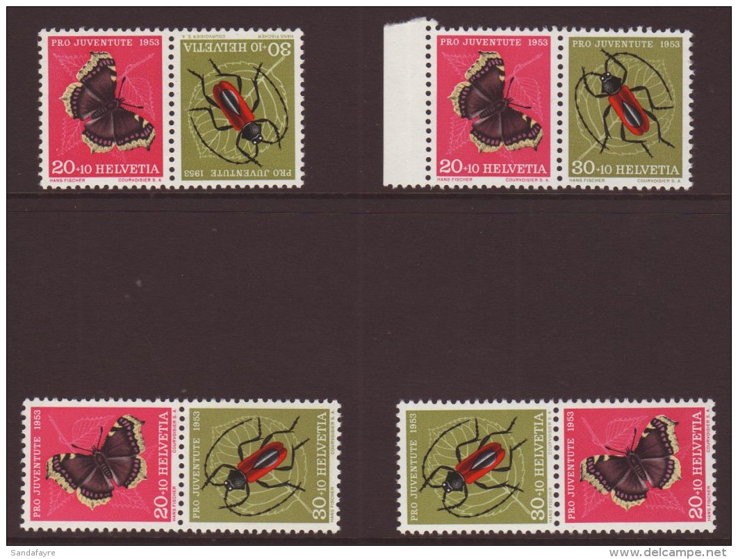 1953 Pro Juventute T-b &amp; S-ten. Pairs (Zum K14 &amp; Z39/41) NHM. (4) For More Images, Please Visit... - Altri & Non Classificati