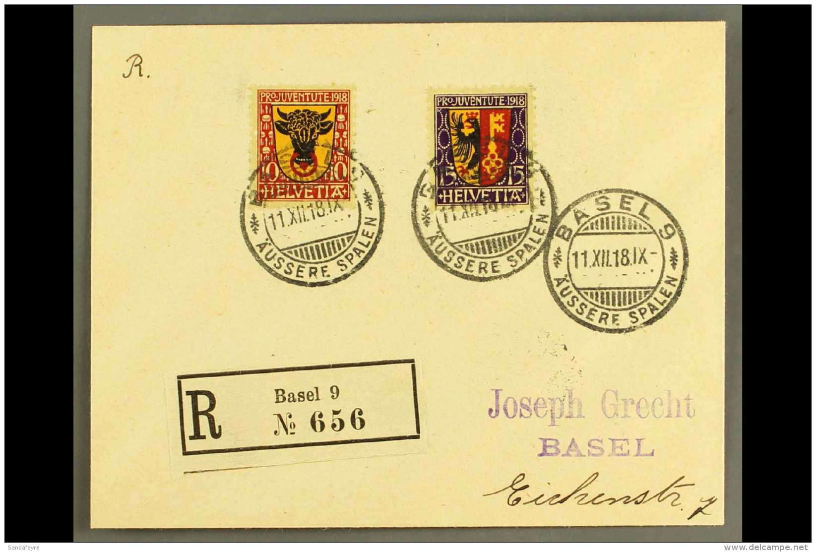 1918 Pro Juventute Set On Reg'd Cover SG J9/10 For More Images, Please Visit... - Sonstige & Ohne Zuordnung