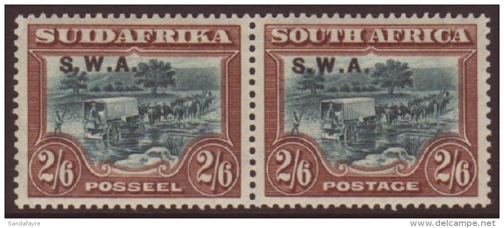 1927 2s 6d Bi-lingual Pair Ovptd "S.W.A.", SG 65 VfM. For More Images, Please Visit... - Zuidwest-Afrika (1923-1990)