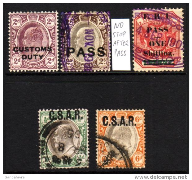 TRANSVAAL 1900's Revenue Opts &amp; Two "CSAR" Opts, Chiefly Used (5) For More Images, Please Visit... - Ohne Zuordnung