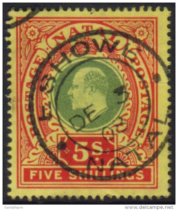 NATAL 1908 5s Green And Red On Yellow SG 169, Vf Eshowe Cds For More Images, Please Visit... - Ohne Zuordnung