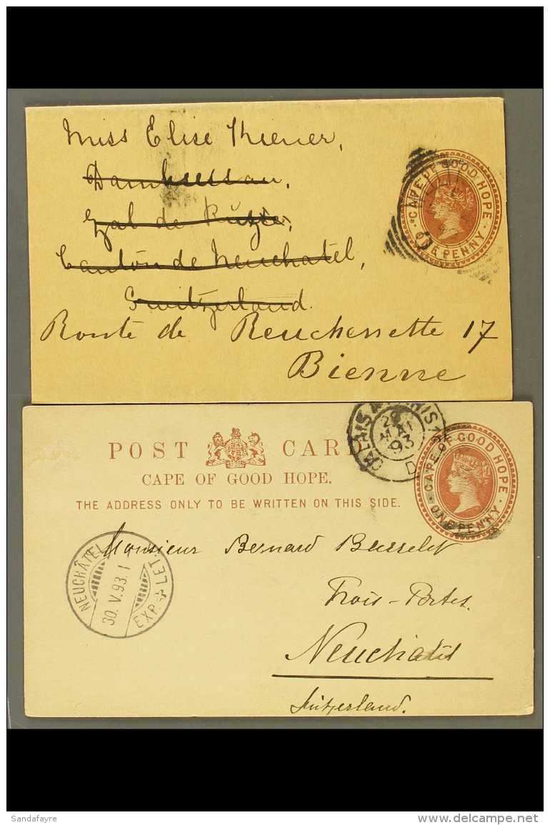 COGH P.S 1893 1d Card &amp; 1899 1d Wrapper Used To Switz (2 Items) For More Images, Please Visit... - Zonder Classificatie