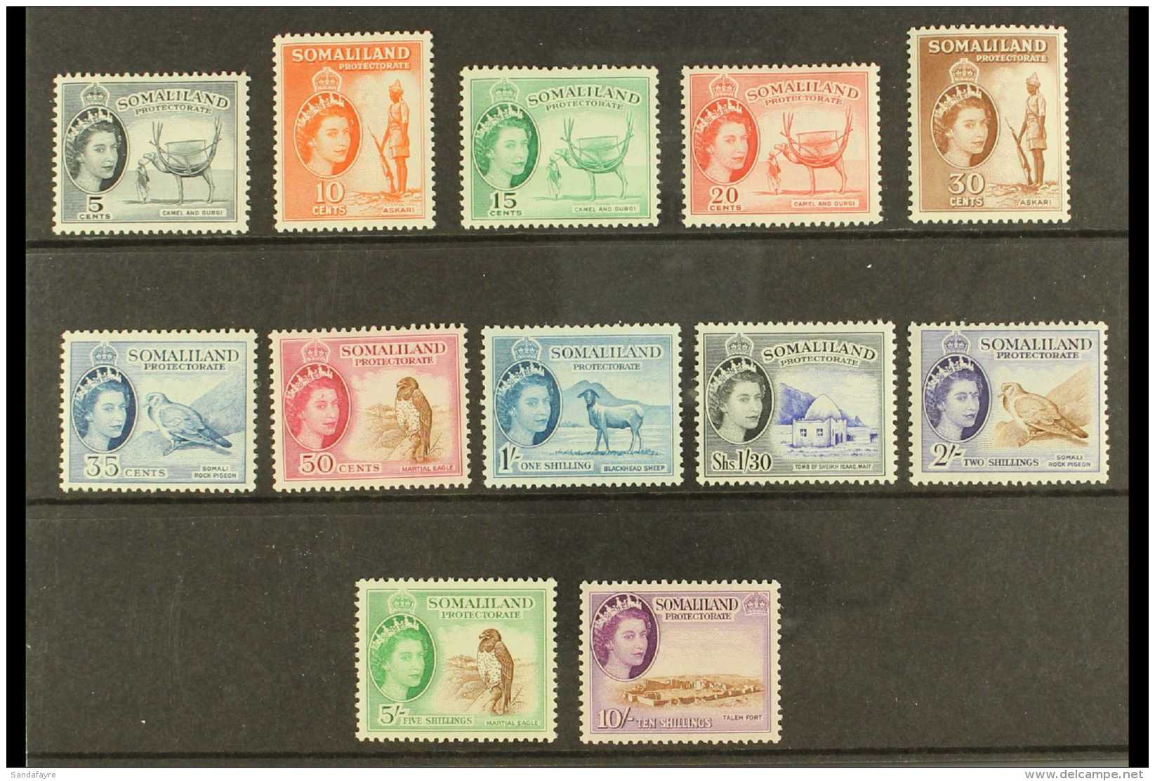 1953-58 Defins Complete Set, SG 137/48, NHM (12) For More Images, Please Visit... - Somalilandia (Protectorado ...-1959)
