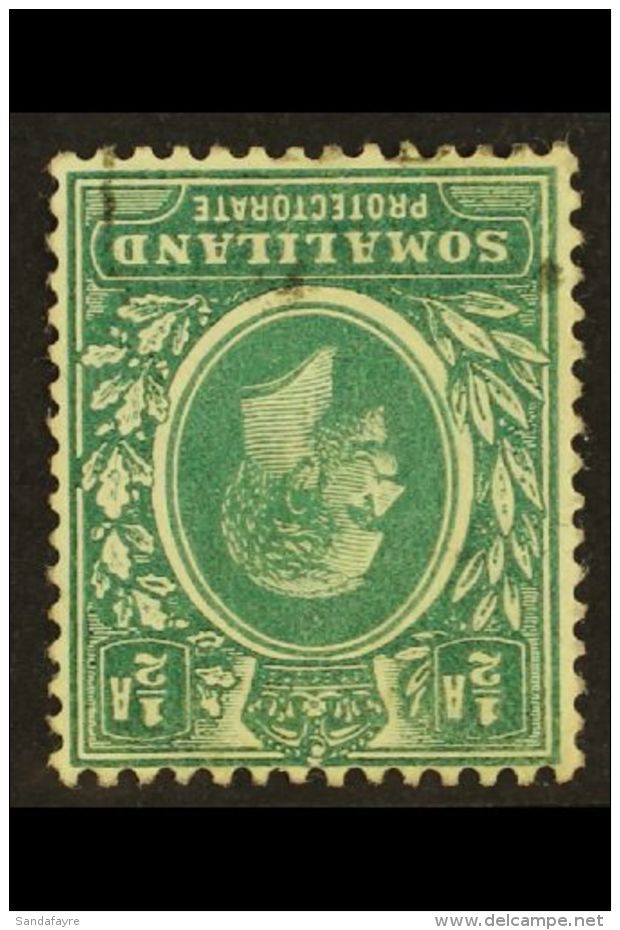 1912-19 &frac12;a Green, Watermark Inverted, SG 60w, VFU. For More Images, Please Visit... - Somaliland (Protectoraat ...-1959)