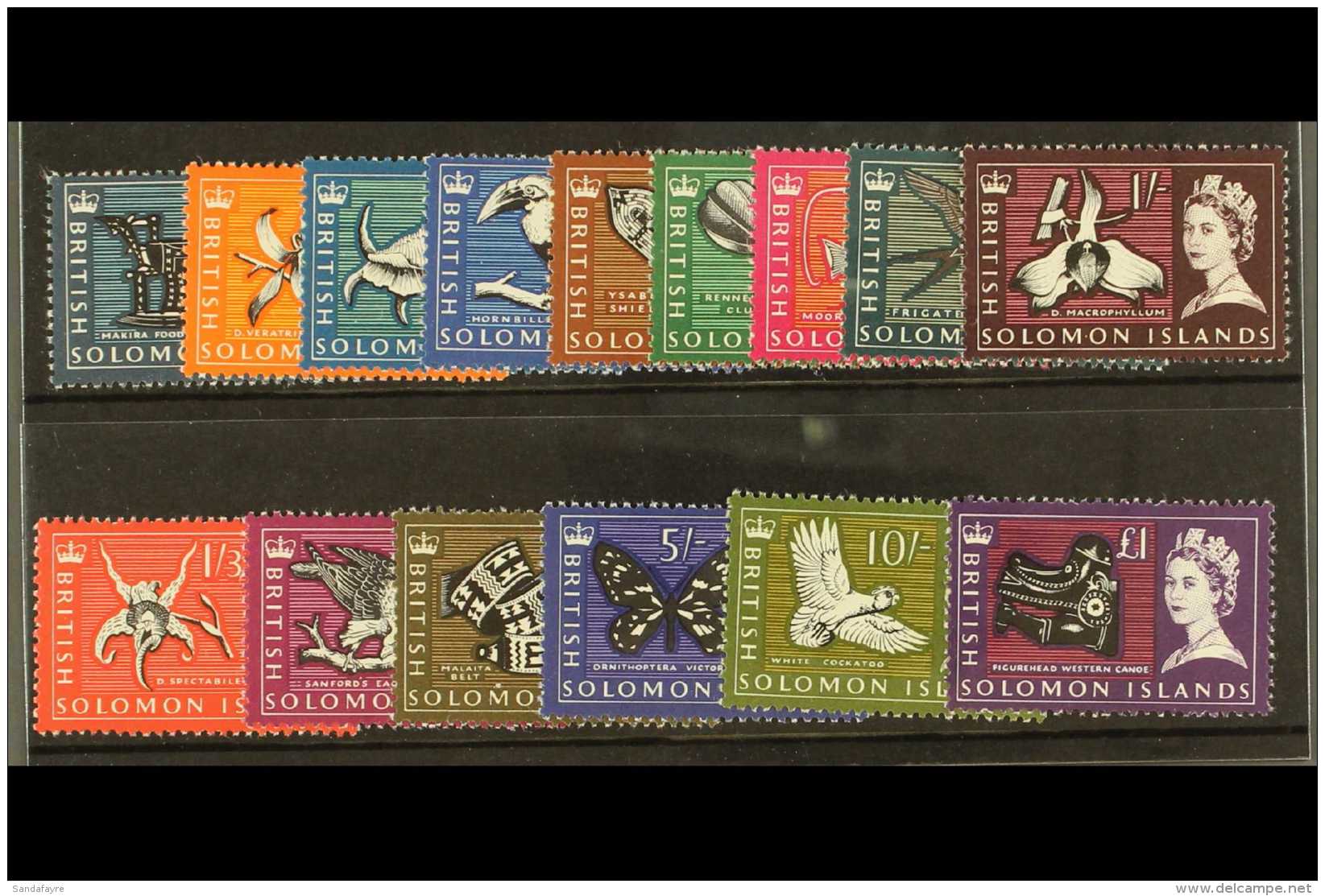 1965 Definitives Complete Set, SG 112/26, NHM. (15) For More Images, Please Visit... - Salomonseilanden (...-1978)