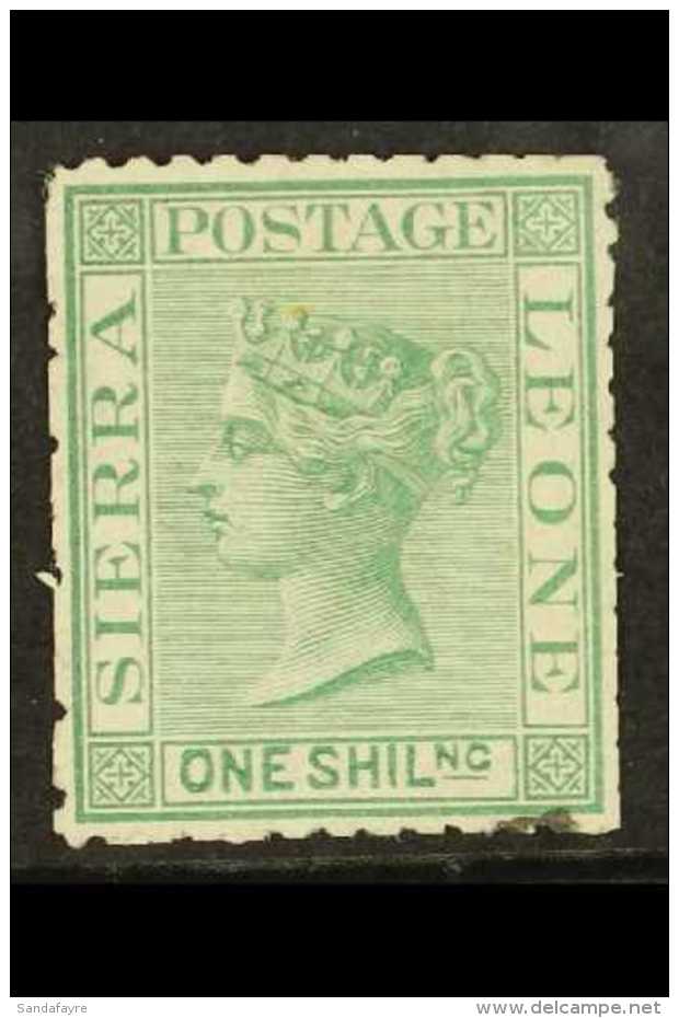 1872-73 1s Green Wmk Sideways,SG 10,unused,trimmed Perfs,ink Spot For More Images, Please Visit... - Sierra Leona (...-1960)