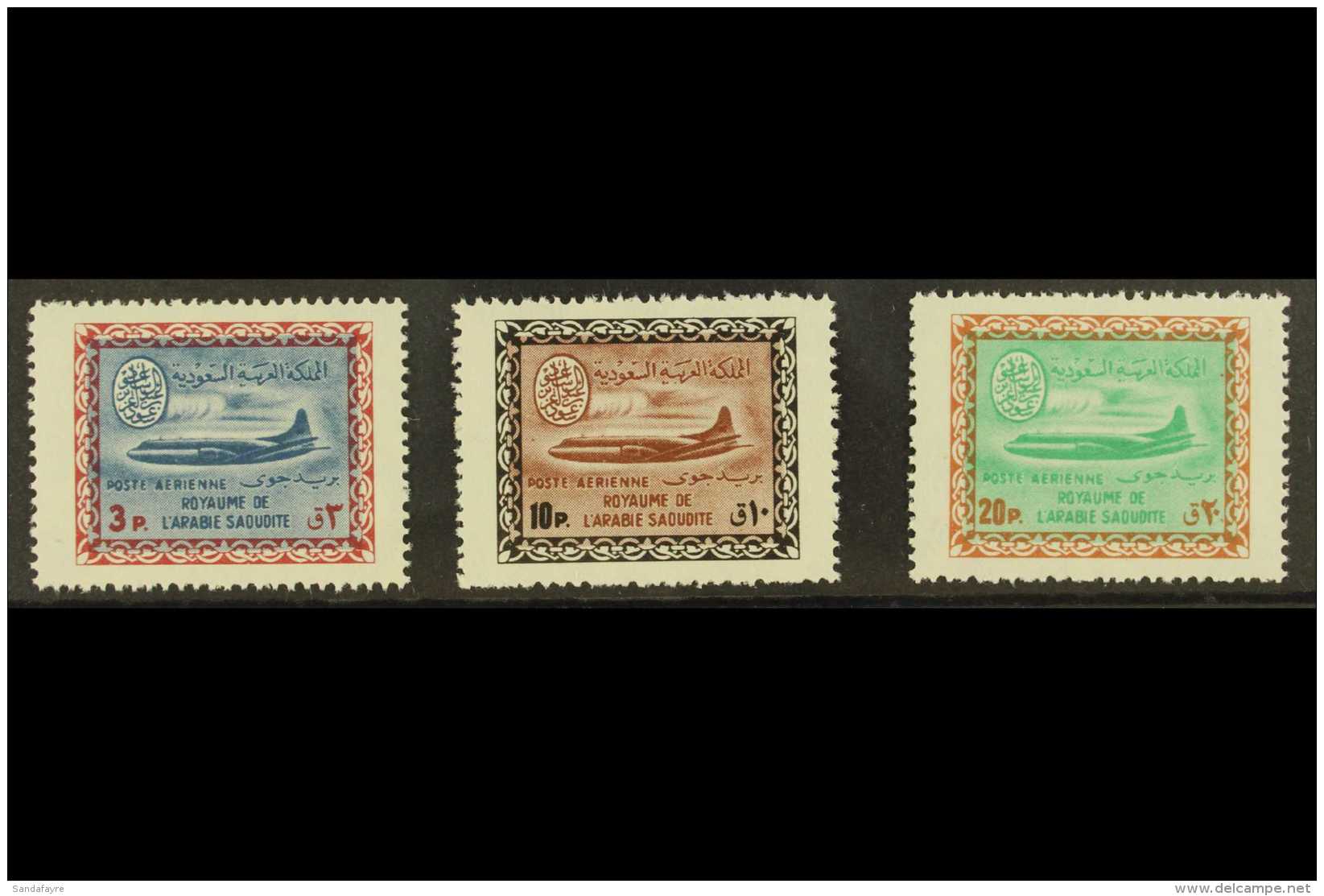 1963-64 3p, 10p &amp; 20p Air (wide Margins), SG 490/492, NHM (3) For More Images, Please Visit... - Arabia Saudita