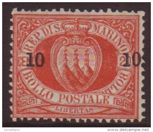 1892 "10" On 20c Rose, Sass 11, Fine Fresh Mint. For More Images, Please Visit... - Otros & Sin Clasificación