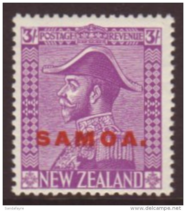 1926-27 3s Pale Mauve (Cowan Paper), SG 170, Nhm For More Images, Please Visit... - Samoa