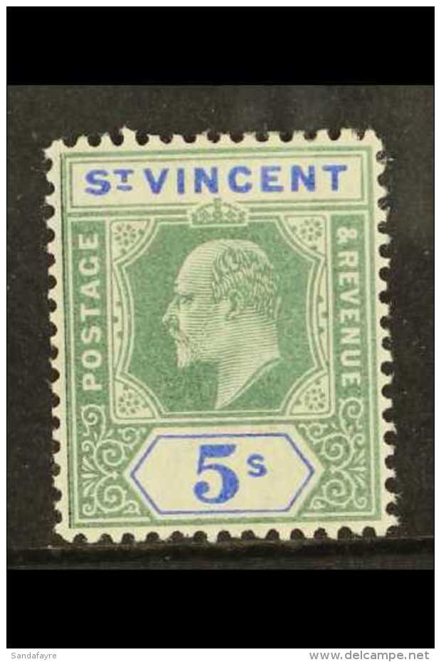 1902 5s Green And Blue, SG 84, Very Fine Mint. For More Images, Please Visit... - St.Vincent (...-1979)