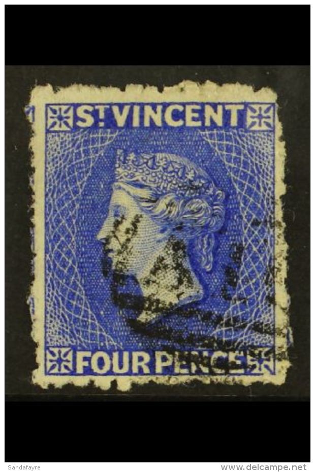 1881 4d Bright Blue Wmk Star, SG 38, Good Used. For More Images, Please Visit... - St.Vincent (...-1979)