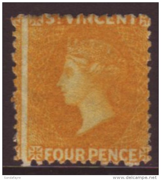 1869 4d Yellow, SG 12, Fresh Mint With Original Gum. For More Images, Please Visit... - St.Vincent (...-1979)