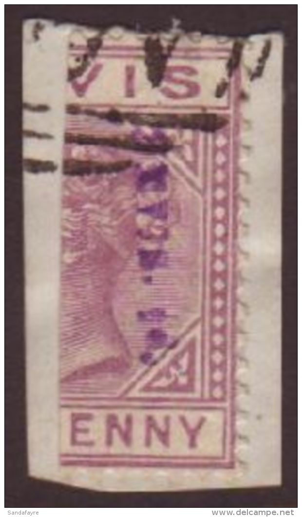 1883 &frac12;d In Violet On Half 1d SG 35, Vf Used On Piece. For More Images, Please Visit... - St.Cristopher-Nevis & Anguilla (...-1980)