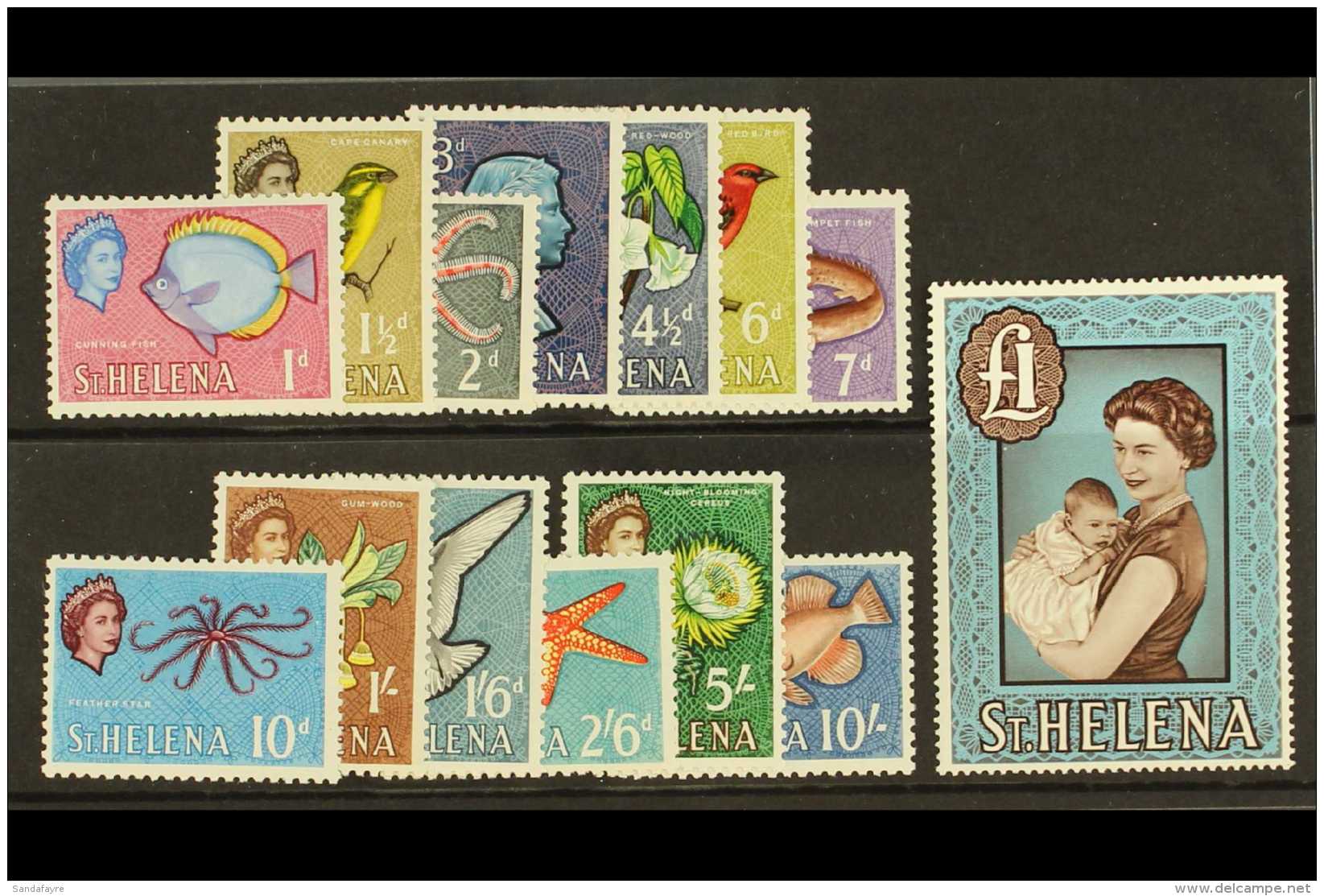 1961-65 Complete Definitive Set, SG 176/189, NHM (14) For More Images, Please Visit... - Isla Sta Helena