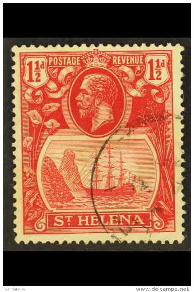 1922-37 1&frac12;d Deep Carmine-red, SG 99e, Fine Cds Used For More Images, Please Visit... - Saint Helena Island