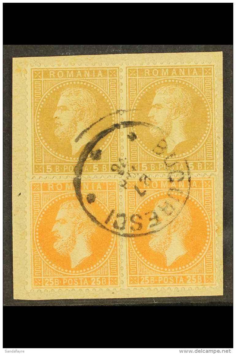 1872 5b &amp; 25b Horiz Pairs, SG 106 &amp; 110a, Cds Used Tied To Piece For More Images, Please Visit... - Andere & Zonder Classificatie