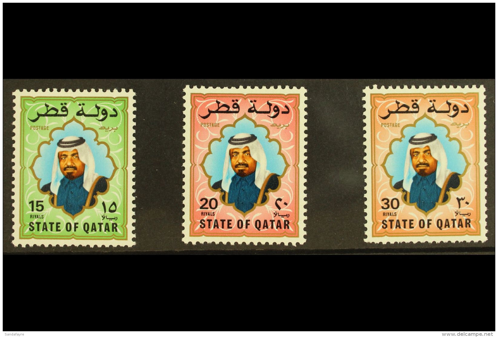 1987 Shaikh Khalifa High Values Set, SG 804/06, NHM. (3) For More Images, Please Visit... - Qatar