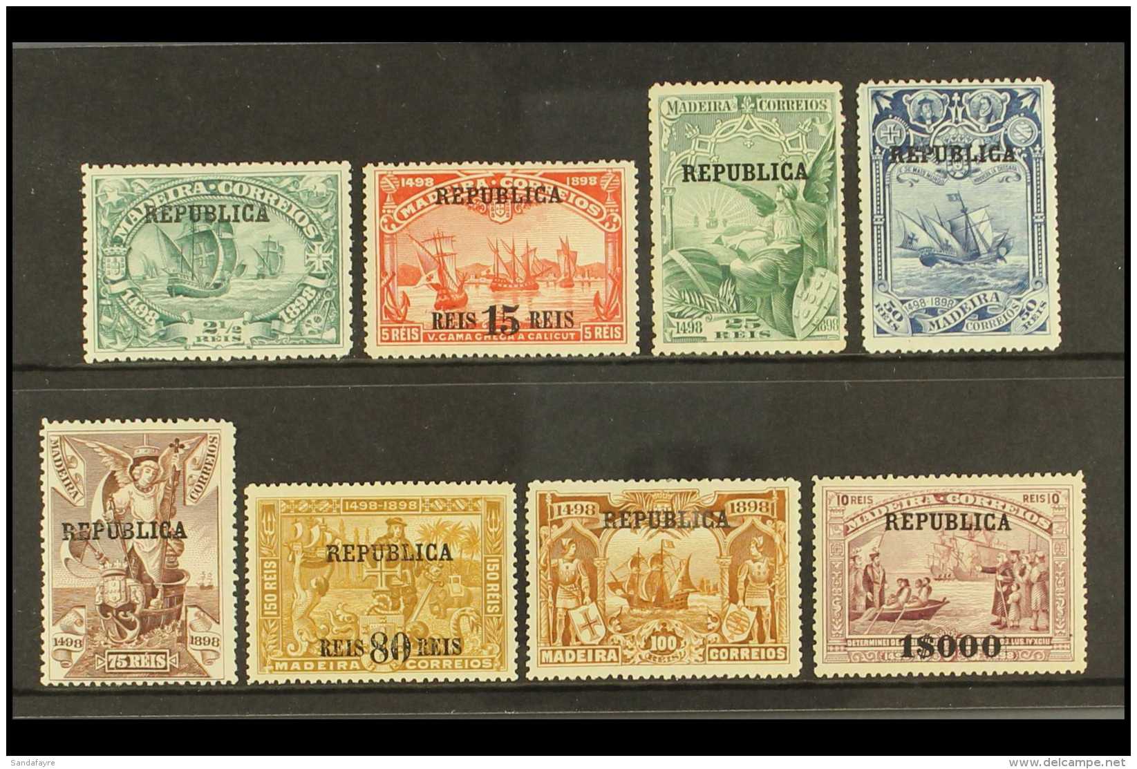 1911-12 Republica Opt On Madeira Set,SG 455/62,Mi 196/203,vfm (8) For More Images, Please Visit... - Altri & Non Classificati