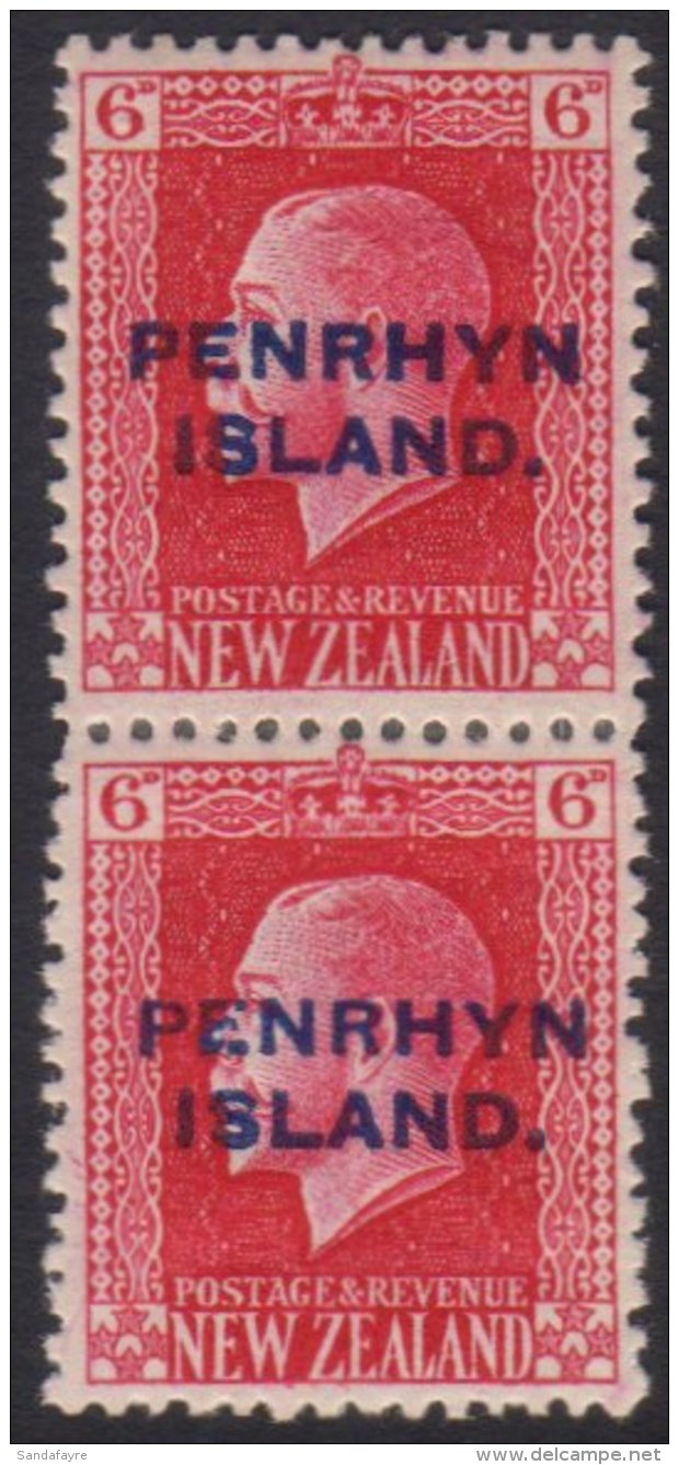 1917-20 6d Carmine Mixed Perf Vertical Pair, SG 26b, VFM For More Images, Please Visit... - Penrhyn