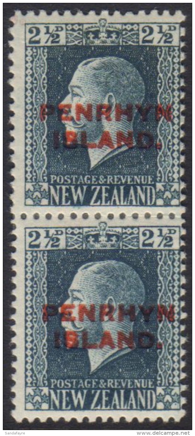 1917-20 2&frac12;d Blue Mixed Perf Pair, SG 24b, Very Fine Mint For More Images, Please Visit... - Penrhyn