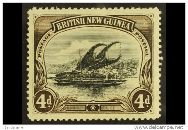 1901-05 4d Black And Sepia, Wmk Horiz, SG 5, Fine Mint. For More Images, Please Visit... - Papúa Nueva Guinea