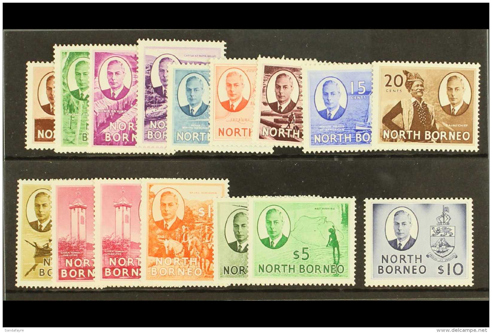 1950-52 Definitive Set, SG 356/70, Very Fine Mint (16 Stamps) For More Images, Please Visit... - North Borneo (...-1963)