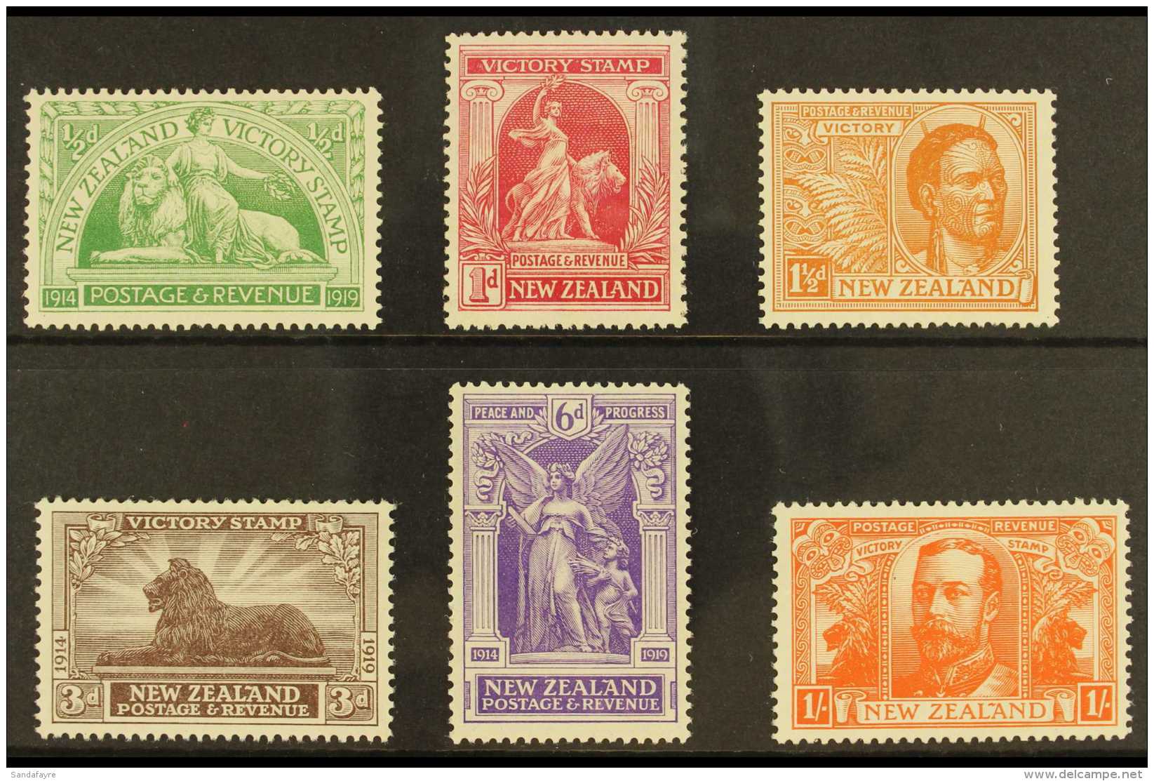 1920 Victory Set, SG 453/458, NHM, 3d With Light Tone Spots (6) For More Images, Please Visit... - Altri & Non Classificati