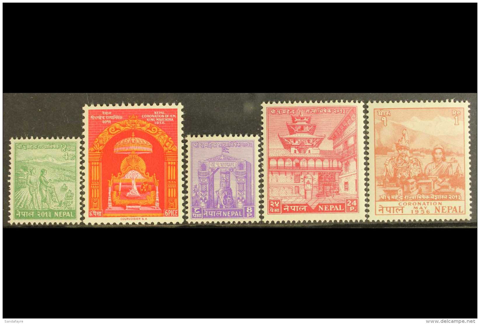 1956 Coronation Complete Set, SG 97/101, Vfm, Fresh (5) For More Images, Please Visit... - Nepal