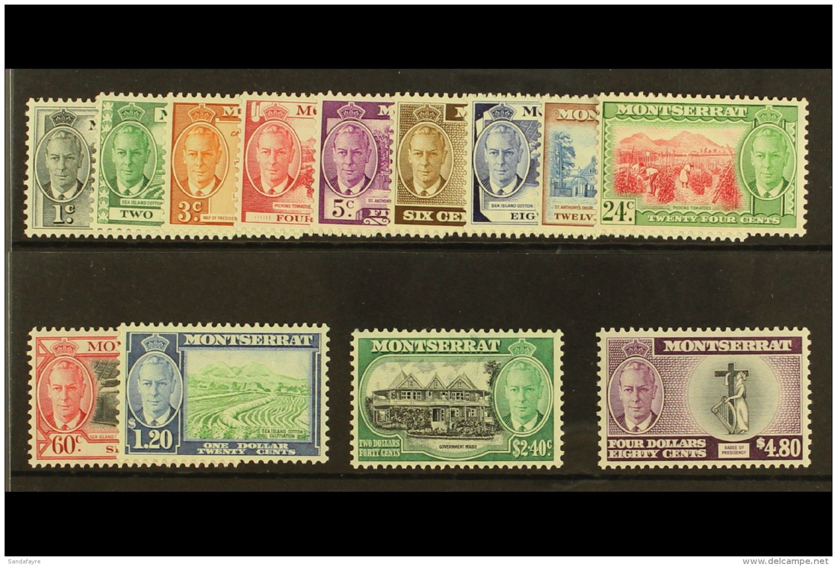 1951 Complete Defin Set, SG 123/135, NHM, $2.40 Print Marks (13) For More Images, Please Visit... - Montserrat