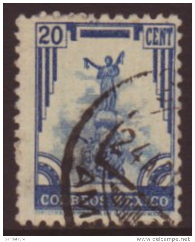 1934-40 20c Ultramarine Without Wmk,Sc 715a,SG 567b,fine Used For More Images, Please Visit... - Mexiko