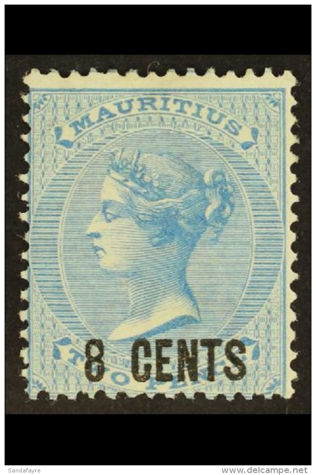 1878 8c On 2d Blue, SG 85, Fine Mint. For More Images, Please Visit... - Mauritius (...-1967)