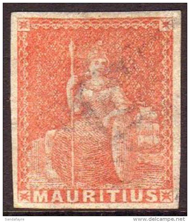 1858-62 (6d) Vermilion, SG 28, Lightly Used, 4 Large Margins For More Images, Please Visit... - Mauritius (...-1967)