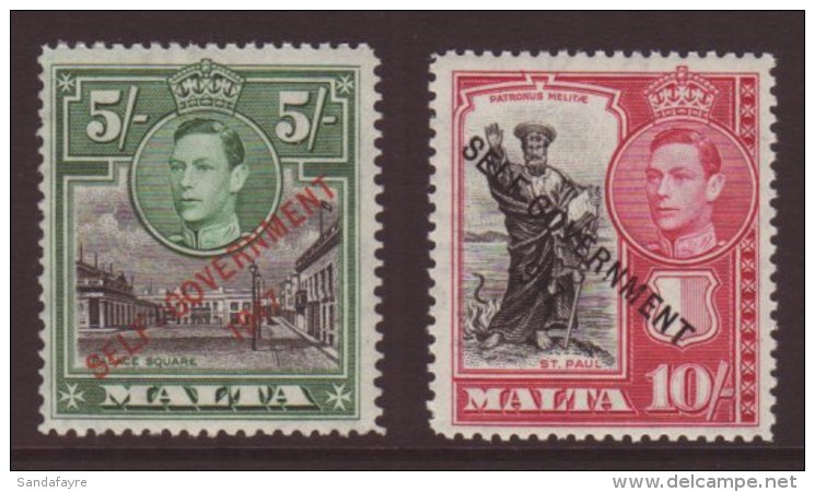 1948 New Constitution 5s And 10s, SG 247/48, NHM. (2) For More Images, Please Visit... - Malta (...-1964)