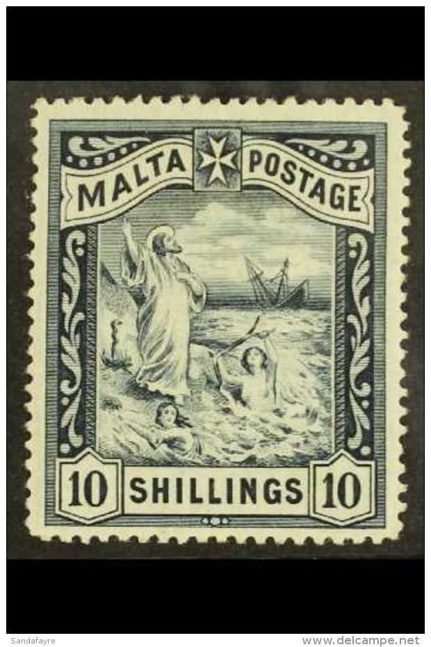 1899-1901 10s Blue - Black, SG 35, Fine Mint For More Images, Please Visit... - Malta (...-1964)